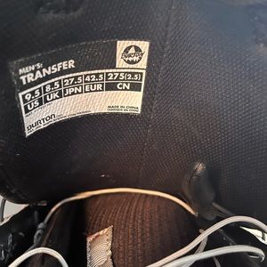 Burton Transfer Snowboarding boots Men’s, size 9.5 good used condition!